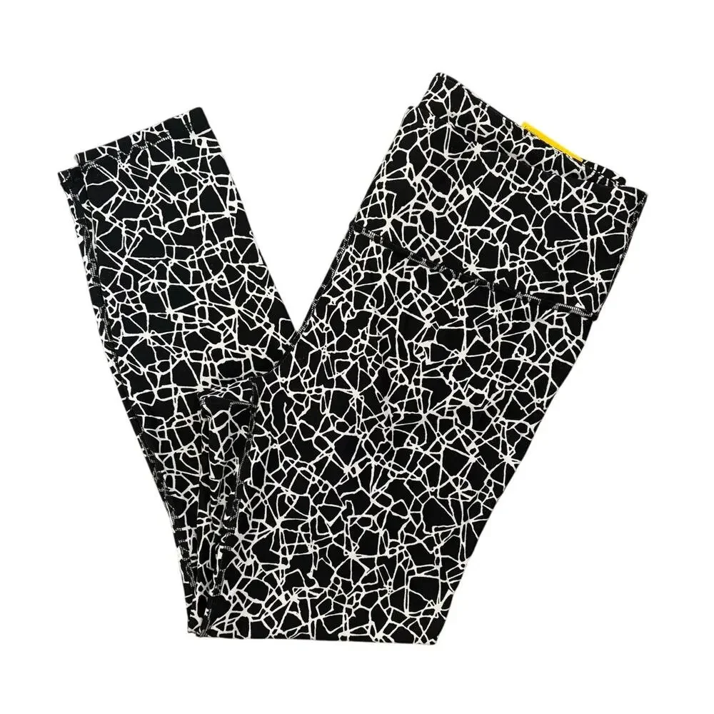 New Diane von Furstenburg Black White Leggings XL